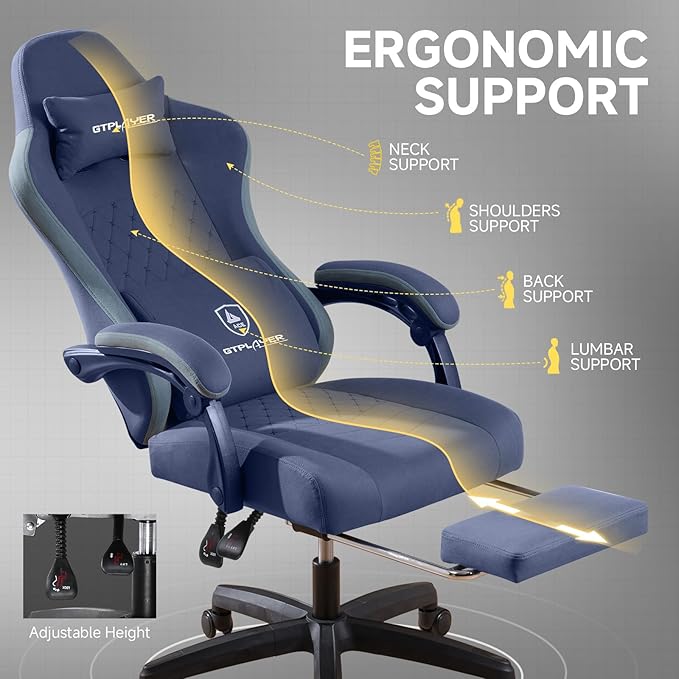 GTPLAYER Office Chair, Gaming Computer Desk Fabric Chair - Image 5