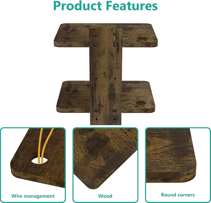 WALI Projector Mount Floating TV Shelf, Holds Up to 22lbs, Wooden Wall Mounted - Image 4