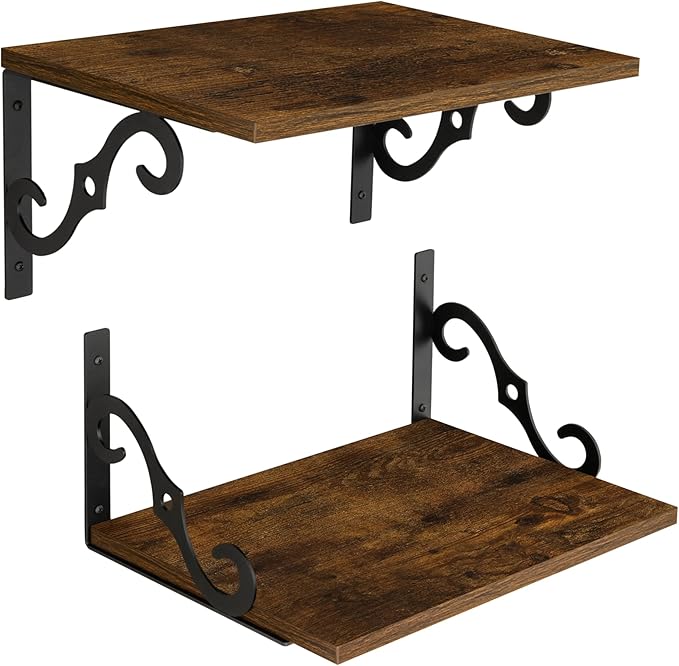 DINZI LVJ Deep Floating Shelves, Wide Display Shelf Wall Mounted by DINZILVJ