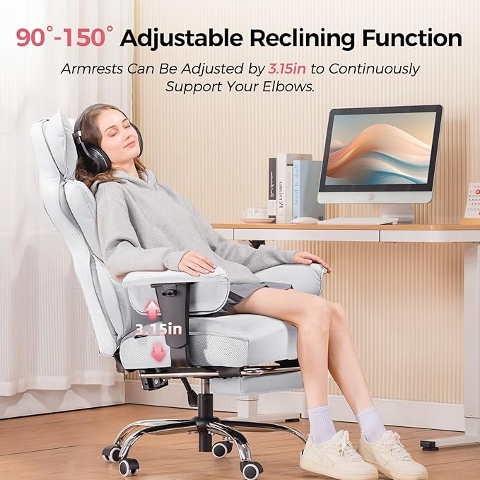 GTRACING Big and Tall Gaming Chair 400lbs Heavy Duty Office Chair - Image 5