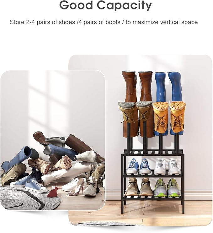 Black Boot Rack, Small Boot Rack Organizer Tall Boots - Image 6