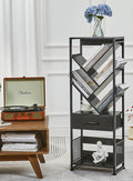 Bookshelf with Drawer, 8 Tier Tree Bookcase Retro Floor Standing Bookshelves by Zexvida