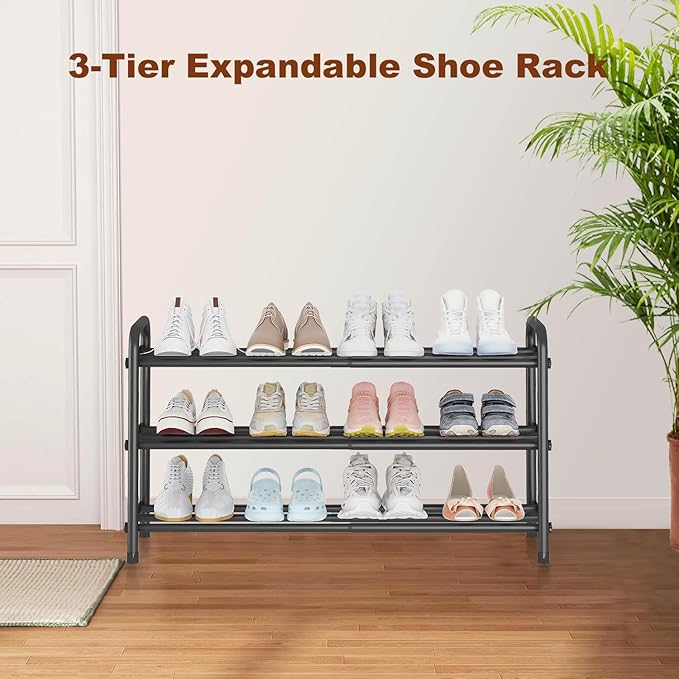 KANAV Expandable Shoe Rack Organizer – 3-Tier Shoe Shelf - Image 7