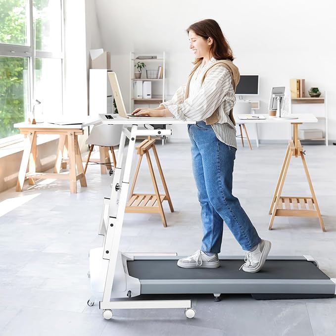Small Standing Desk with Wheels, Portable Treadmill Desk, Rolling Desk - Image 8