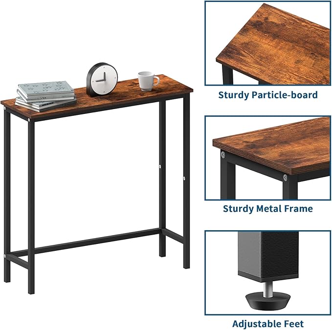 HollyHOME Narrow Console Table, 29.5" Slim Entryway Table, Sofa Stand, Hallway - Image 4