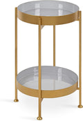 Kate and Laurel Nira Two-Tiered Mid-Century Side Table, Chic Modern End Table by KateandLaurel