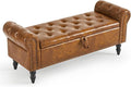 Furniliving Storage Ottoman Bench, Leather Benches End of Bed Bench by FurnilivingFurnitureforHome