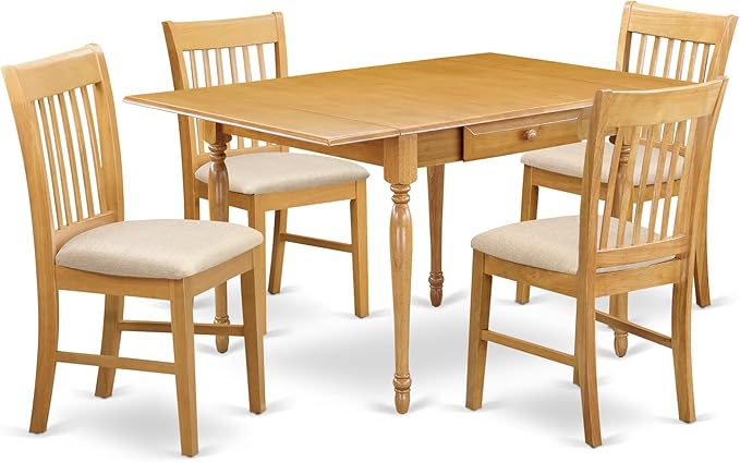 East West Furniture MZNO5-OAK-C 5 Piece Kitchen Table Set by EastWestFurniture
