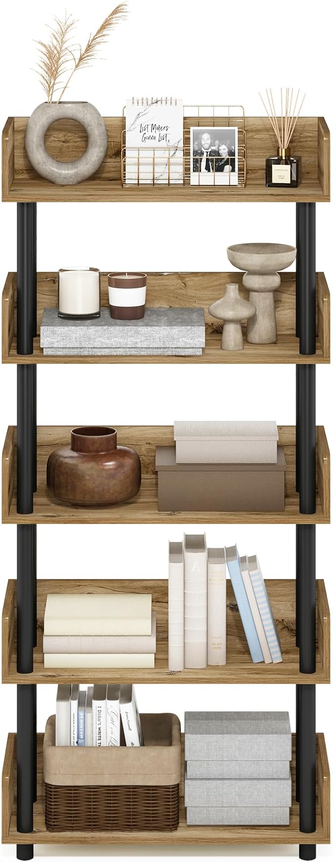 Furinno Turn-N-Tube 5-Tier Multipurposes Display Rack, Open Shelf Rack/Storage - Image 4