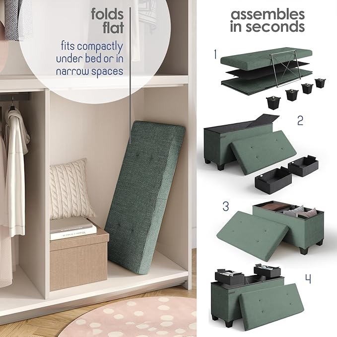 STORAGEBUD Storage Ottoman Bench - Image 6