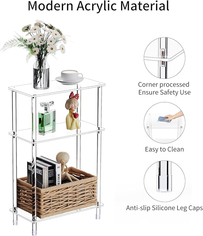 Clear Acrylic Narrow Side Table - Image 4