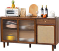 Tiita Bamboo Sideboard Buffet Cabinet, Rattan Kitchen Storage Cabinet by TiitaHome