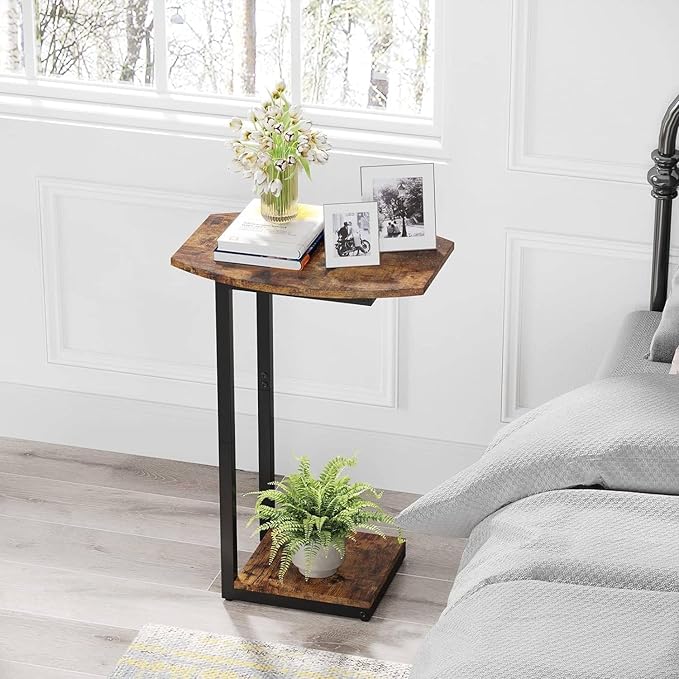Hosfais Small Side Table End Table, C Shaped Barrel Coffee Table - Image 6