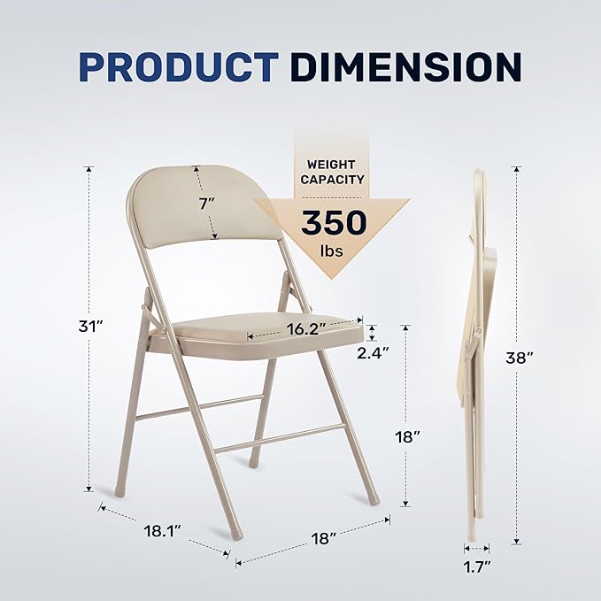 HealSmart 2 Pack Folding Chairs - Image 3