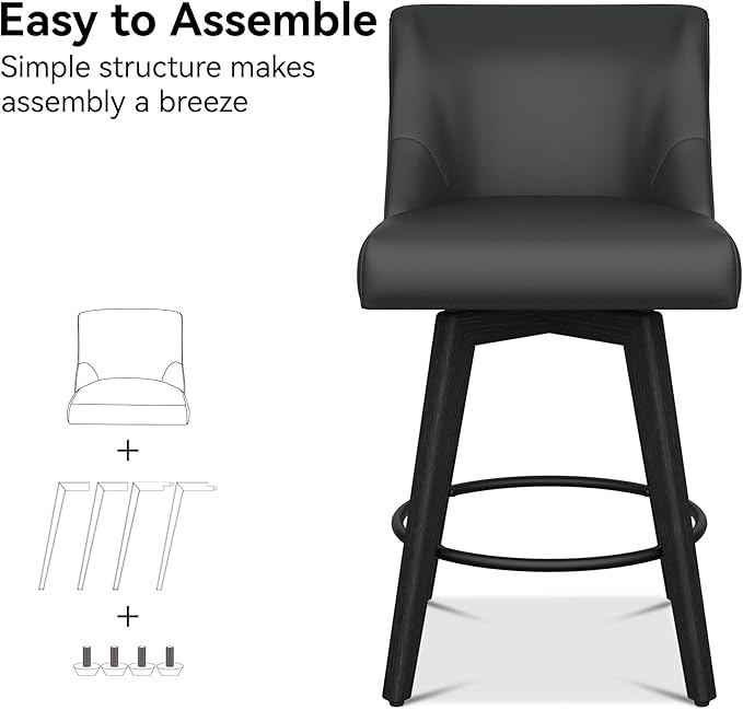 Counter Height Bar Stool, Modern Swivel Barstools - Image 4