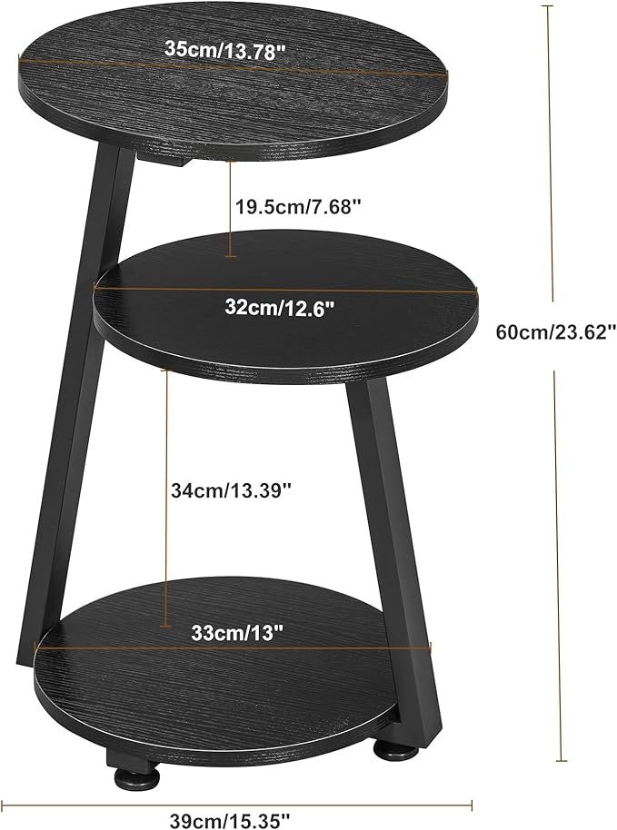 BEWISHOME Round End Table Side Table - Image 3