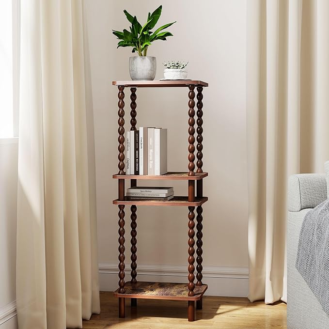 2-Tier End Table, Vintage Side Table, Solid Wood Bedside Table - Image 7