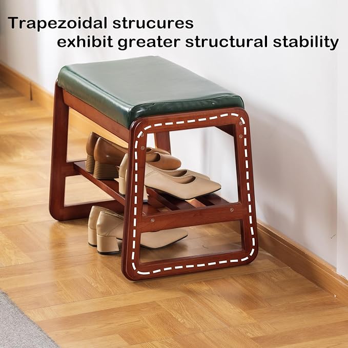 Shoe Rack Bench, Solid Wood Entryway Bench, Shoe Bench - Image 4