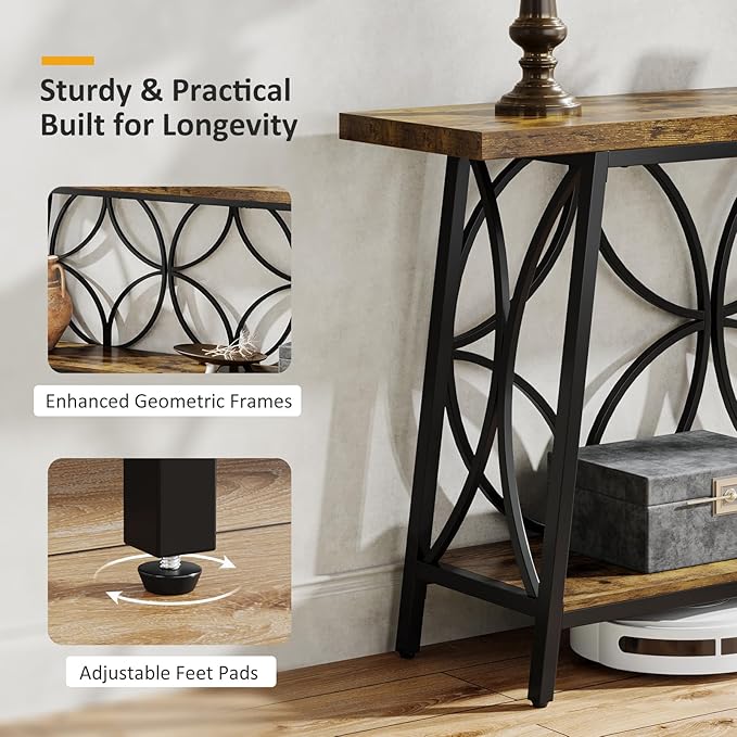 70.9-Inch Sofa Table, 2-Tier Narrow Console Table - Image 7