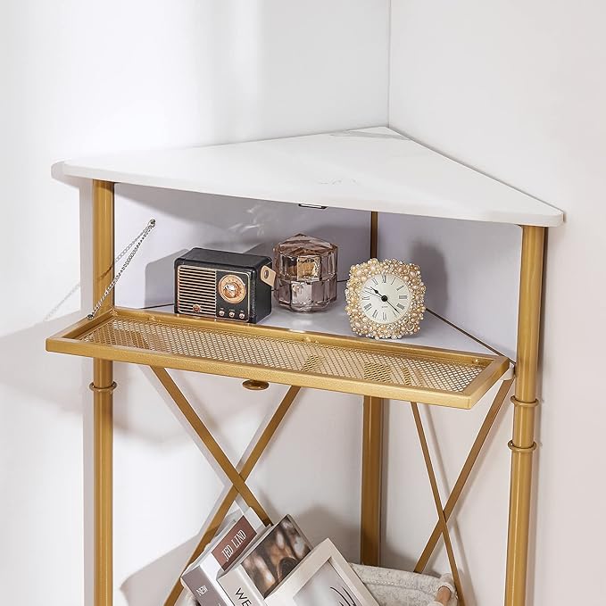 VECELO Cabinet/Table, 3-Tier Display Shelves - Image 8