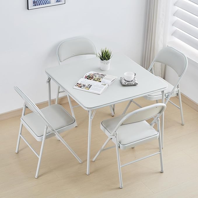 KAIHAOWIN 4-Pack Vinyl-Padded Folding Chair Metal Frame Heavy Duty Foldable - Image 6