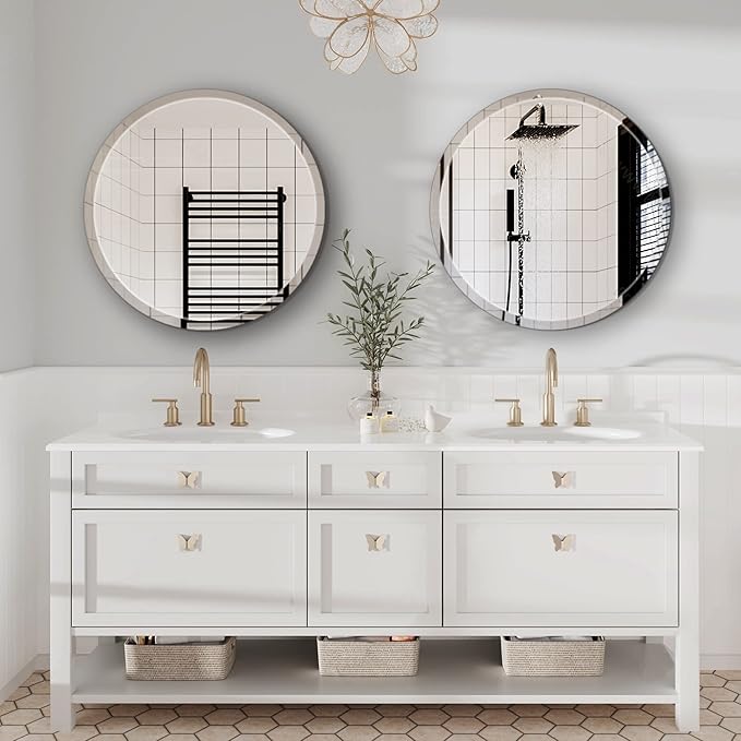 24" Frameless Beveled Round Mirror - Image 8