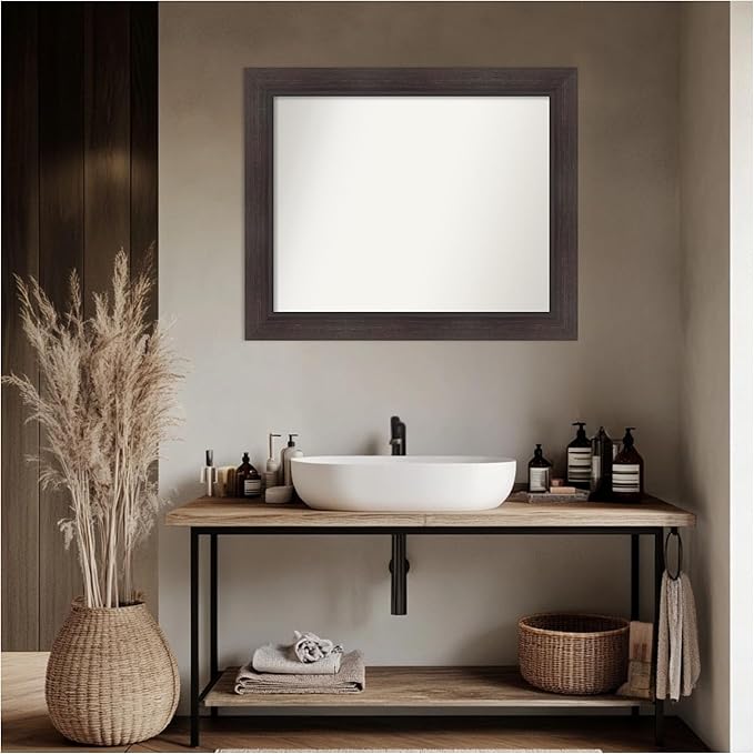 Amanti Art Brown Bathroom Mirror - Image 7