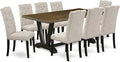 East West Furniture V677EL635-9 9 Piece Kitchen Table Set Includes a Rectangle by EastWestFurniture