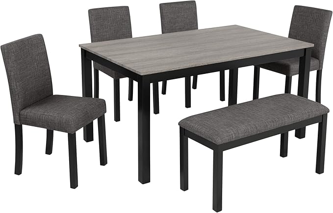 soges 6-Piece Kitchen Dining Table Set - Image 4
