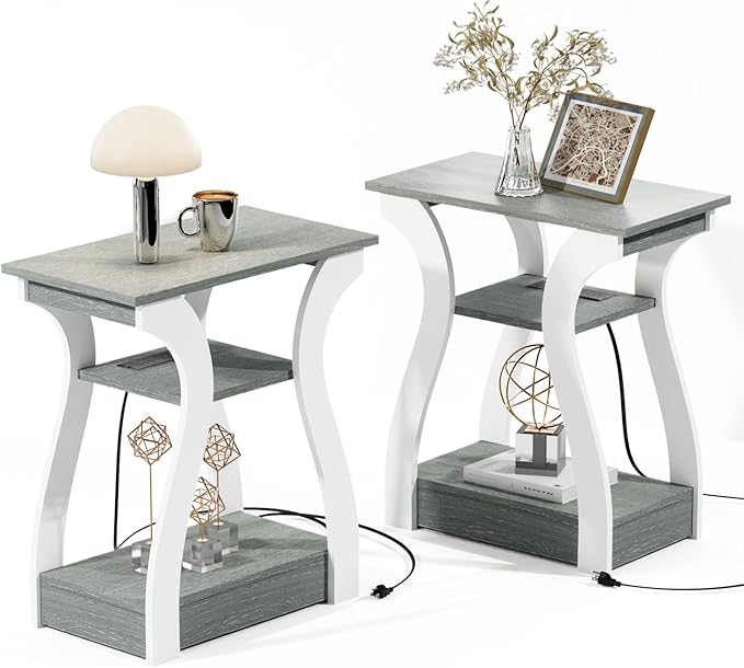 End Tables Living Room Set of 2, Nightstand by FROMJBEST
