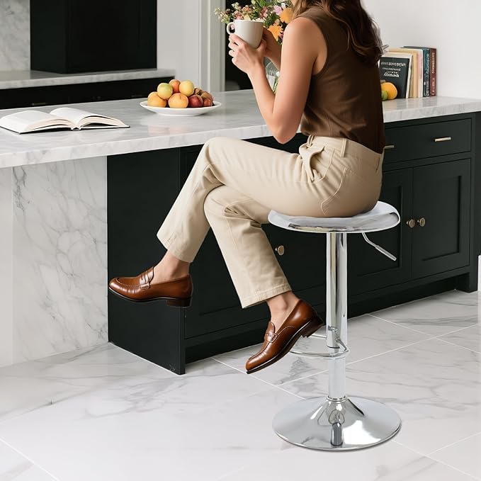 Bar Stools - 2 Pack, Adjustable Swivel Height Counter Bar Stool, Modern Metal - Image 5