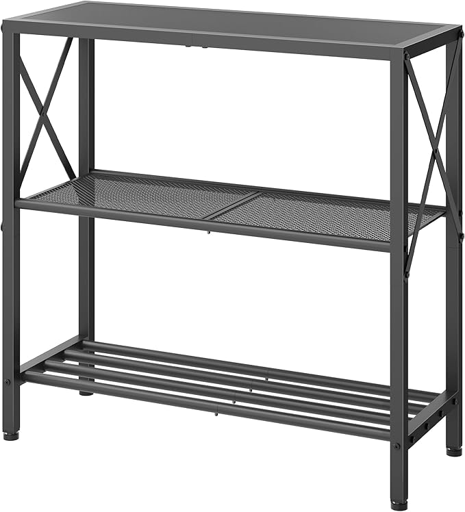 Hoctieon Industrial Console Table, 3-Tier Entryway Table, Metal Frame, Sofa - Image 9