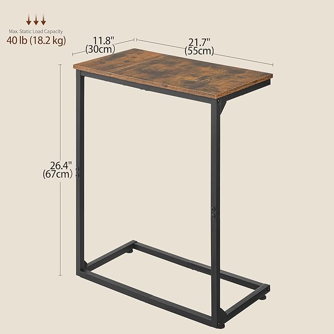 C Shape End Table, Large Surface Couch Table, C Table Sofa Side End Table - Image 3