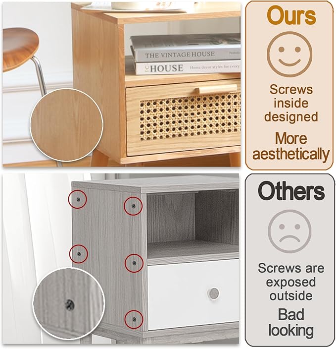 MaxSmeo Bedside Table, Small Nightstand - Image 5