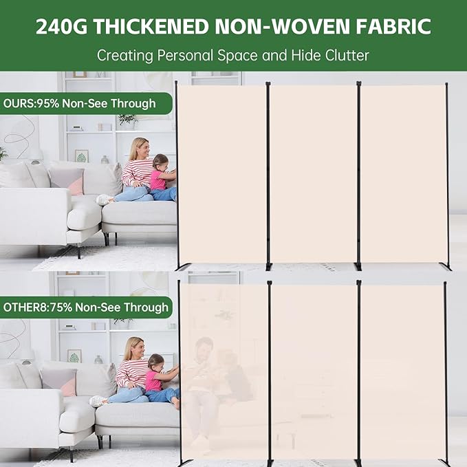 YASRKML Room Divider Folding Privacy Screens, Portable Room Divider Panel 3 - Image 3
