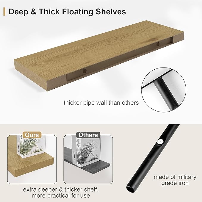 12" Deep Bathroom Floating Shelves - Image 4
