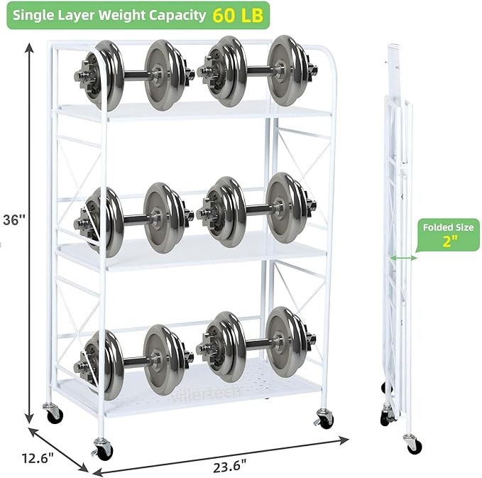 Foldable 3-Tier Metal Shelf - Image 2