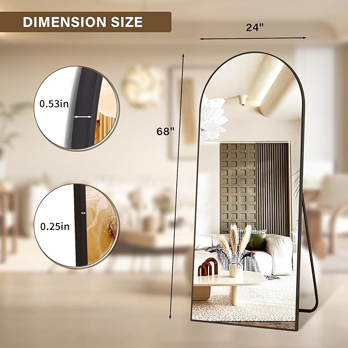 24x68 Arched Full Length Mirror Floor Mirrors - Image 5