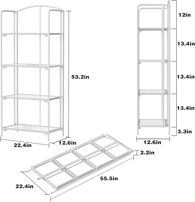 Crofy No Assembly Folding Bookshelf - Image 3