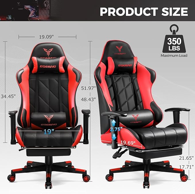 Gaming Chair with 3D Adjustable Armrests, Cow Print Design, Ergonomic Office - Image 3