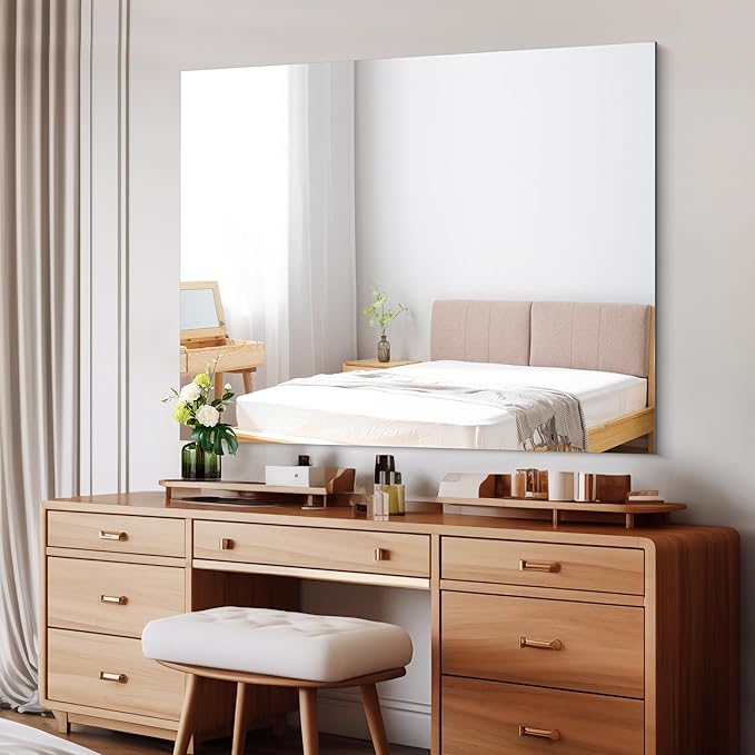 Frameless Mirror, 40x48 Inch Large Bathroom Mirrors - Image 2