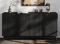 Buffet Cabinet with Storage, Fluted Multifunctional Storage Cabinet with 4 Doors by Unknown