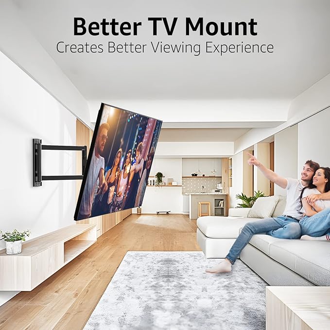 MOUNTUP Corner TV Wall Mount for Most 26-65 Inch TVs, Long Arm TV Mount - Image 7