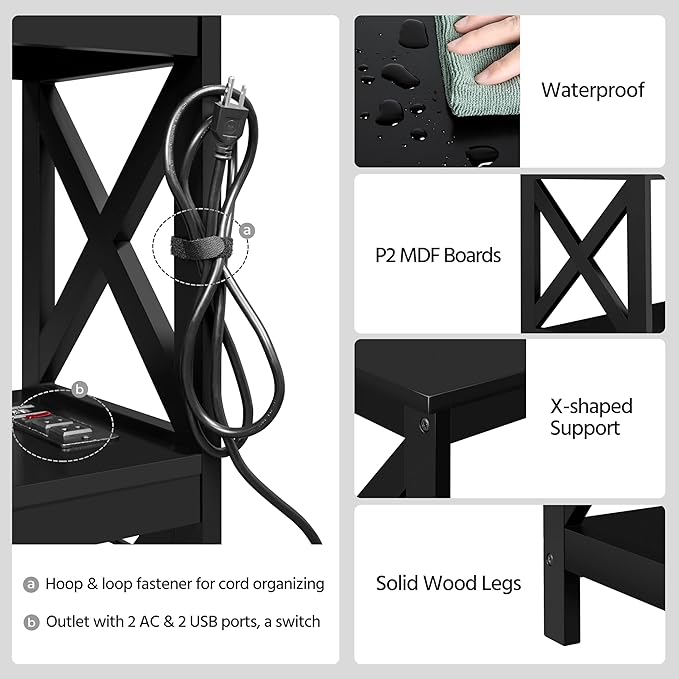 Yaheetech Entryway Table with Storage Shelves, Console Table with Power Outlets - Image 7