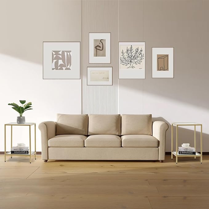 Modern 2-Tier Tempered Glass End Table - Image 2
