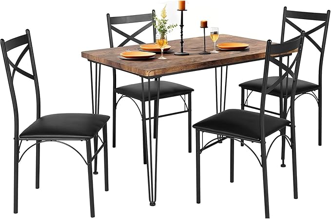 VECELO 5-Piece Dining Table Set by VECELO
