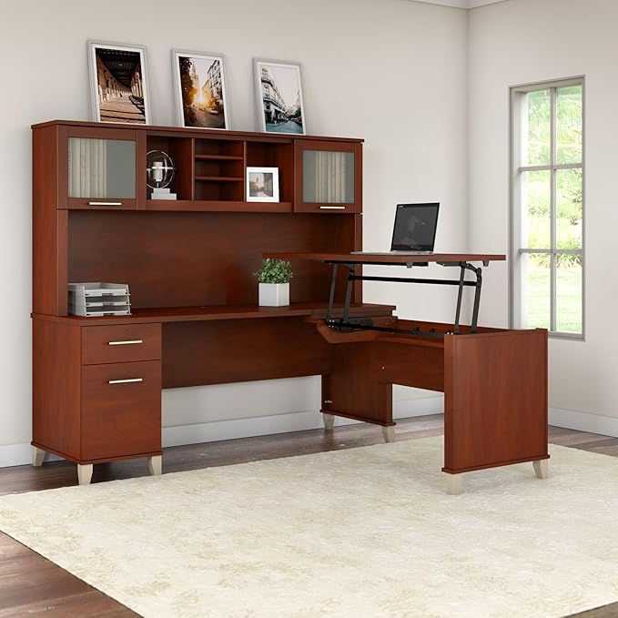 Bush Furniture Somerset 72W 3 Position Sit to Stand L Shaped Desk - Image 2