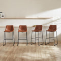 DUMOS 30 Inch Counter Height Bar Stools Set of 4, Modern Faux Leather High by DumosLifestyle