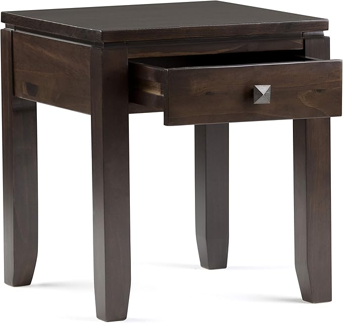 SIMPLIHOME Cosmopolitan SOLID WOOD 18 inch Wide Square Contemporary End Side - Image 4