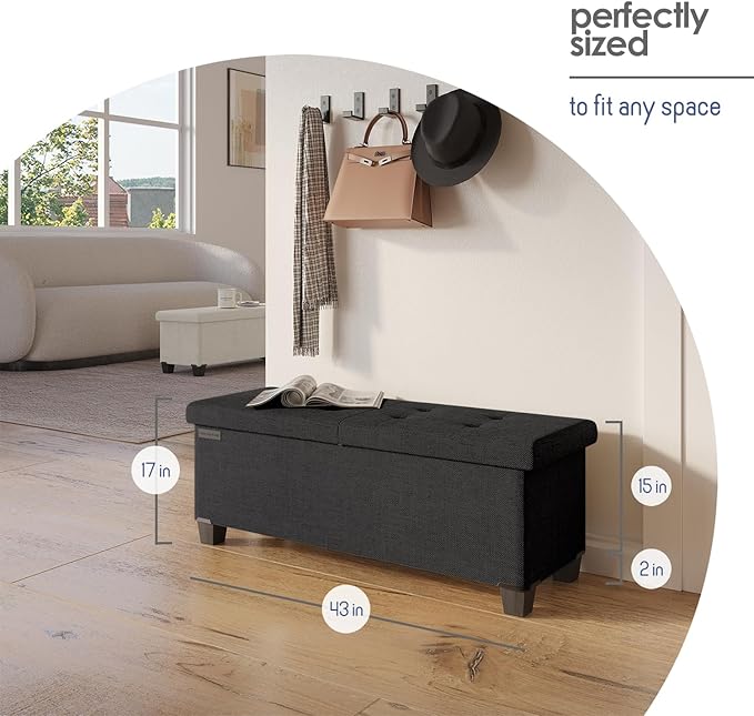 STORAGEBUD Storage Ottoman Bench - Image 9